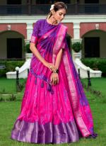 Dola Silk Purple Traditional Wear Shibori Print Lehenga Choli